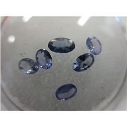 Gem jar filled with genuine tanzanite gemstones