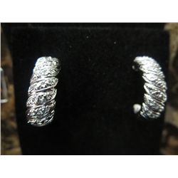 Brand new  1/2 hoop diamond earrings
