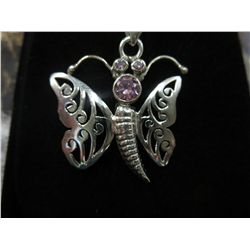 Kunzite butterfly pendant/necklace set