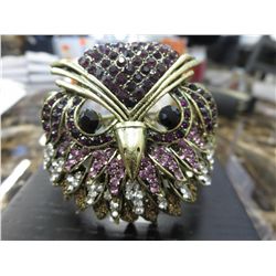 Estate hand set crystal owl bracelet