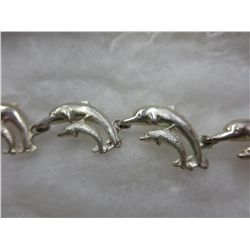 Estate sterling silver dolphin bracelet