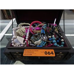 Treasure chest filled with misc. jewelry