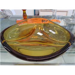 Mid-century amber glass bowl