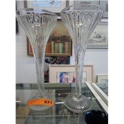 Depression glass clear vases