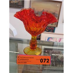 Vintage, signed,  Fenton Amberina candy dish