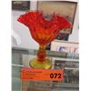Image 1 : Vintage, signed,  Fenton Amberina candy dish