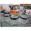 Image 1 : Vintage silver overlay pitcher with 6 glasses