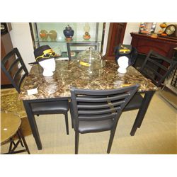 Faux marble table and 4 chairs - NEW