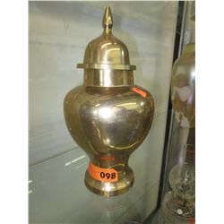 Lidded brass urn