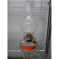 Antique oil lamp with chimney