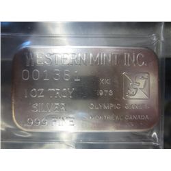 1976 Montreal Olympics design Silver Bar