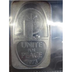 Silver Bar, 1973 "Unite for Peace-UN Building"