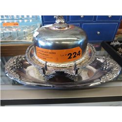 Antique silver plate bread dish & butter dish.