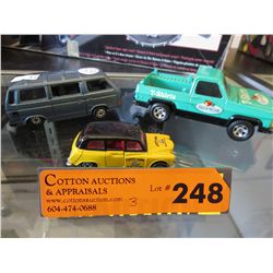 3 Die cast cars - various sizes