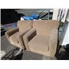 Image 1 : 2 beige upholstered armchairs.