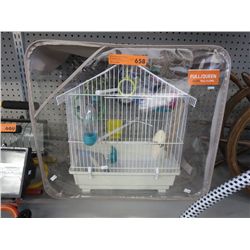 Bird cage and accessories - 15" x 12" x 18"
