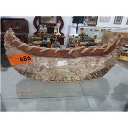 Decorative birch bark canoe