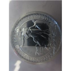 U.K. certified .999 silver 50 pence WW2 coin