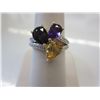 Image 1 : Citrine, garnet, amethyst & diamond cocktail ring