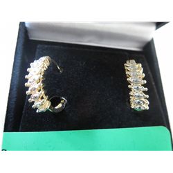 Sterling silver & gold 1/2 hoop earrings