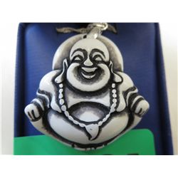 Large 2" sterling silver Buddha necklace