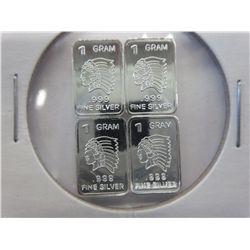 4 x. 999 Solid silver -  Indian head bars
