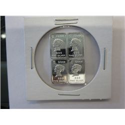 4 x .999 Solid silver - Queen Elizabeth bars