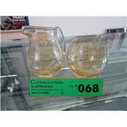 Vintage etched glass cream of sugar