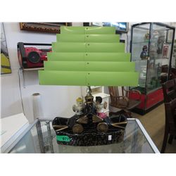 Vintage glazed ceramic lamp with shade