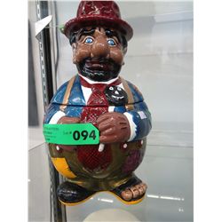Vintage glazed Hobo/Clown cookie jar