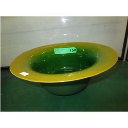 Glazed green on green centerpiece bowl