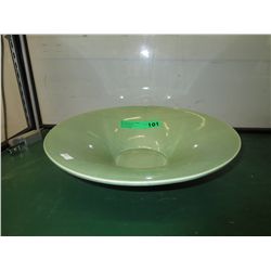 Glazed green ceramic fruit bowl