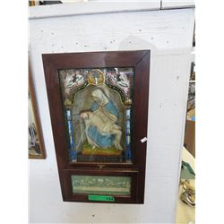 Catholic Viaticum Cabinet w/Pieta Shrine at top