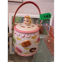 Vintage glazed ceramic cookie jar