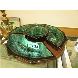 Vintage Blue Mountain pottery chip & dip set