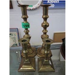 2 Pairs of brass candle holders
