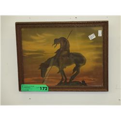 Vintage print, horse & rider