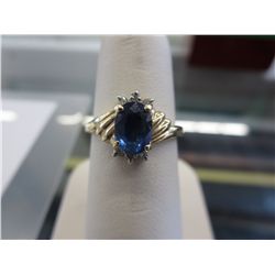 14KT yellow gold Diamond & Sapphire ring