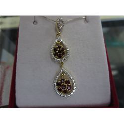 Diamond & Garnet - Pendant & chain