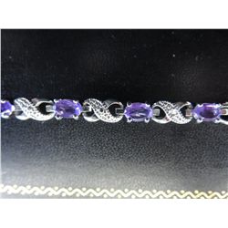 Diamond & Amethyst Tennis Bracelet