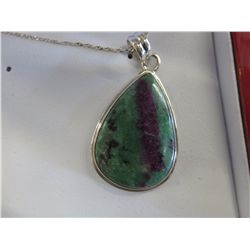 Ruby Zoisite pendant & chain