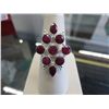 Image 1 : Ruby ring, 9 round & teardrop faceted rubies