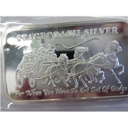 Sheet of 8 x Stagecoach design silver bars