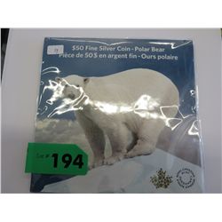 2014 Canada Polar Bear silver $50.00 coin