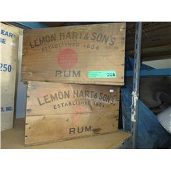 2 Vintage wooden rum crates