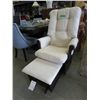 Image 1 : NEW - Glider rocker & footstool - beige microfiber