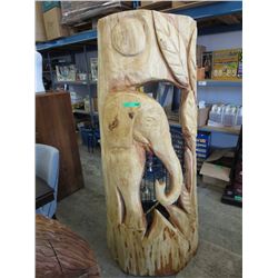 Earl Martin chainsaw carving of an Elephant