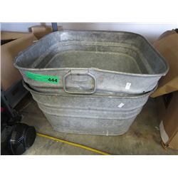 2 Galvanized tin tubs