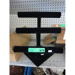 Black velvet jewelry display stand