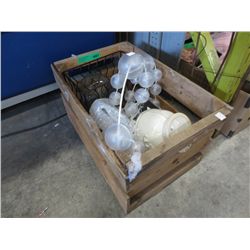 Wood crate of decorative household items